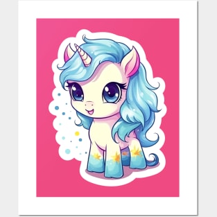cute Kawaii Unicorn sticker Posters and Art